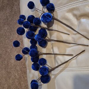 Blue Velvet Decorative Stems